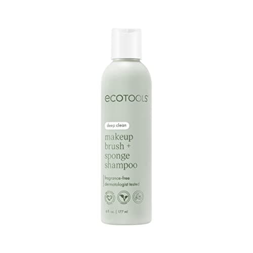 Image of EcoTools Makeup Brush and Sponge Shampoo, Removes Makeup, Dirt, & Impurities From Makeup Brushes & Makeup Blending Sponges, Fragrance-Free, Vegan, & Cruelty-Free, 6 fl.oz./ 177 ml, 1 Count