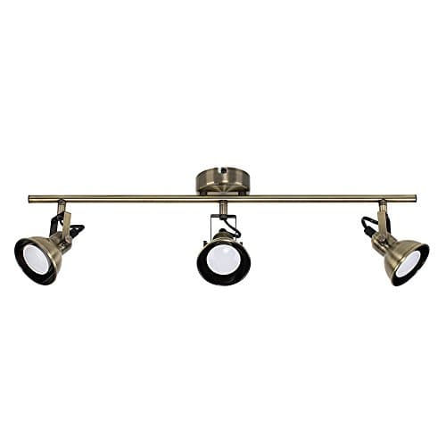 Image of MiniSun | Modern 3 Way Ceiling Spotlight in an Antique Brass Finish | Ceiling Spots, Home Décor & Improvement Essential | Mains Wired