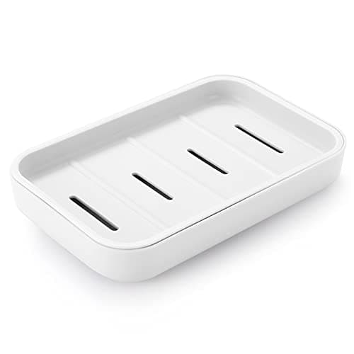 Image of ERKXD Bathroom Soap Dishes Dish Soap Holder with Drain, Soap Saver for Shower, Easy Cleaning, Dry, Stop Mushy Soap (White)