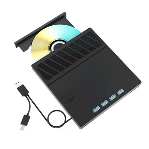 Image of RANJOVER USB 3.0 Type-C Multiplication External Blu-Ray Optical Drive CD/DVD/BD -/+RW Player Burner Writer Reader for Laptop PC