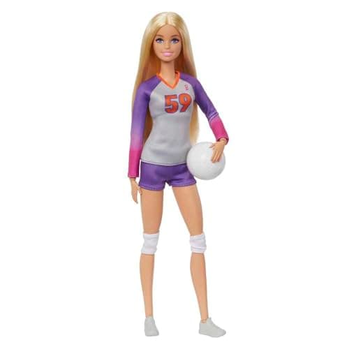 Image of Barbie Doll & Accessories, Made to Move Career Volleyball Player Doll with Uniform and Ball, HKT72