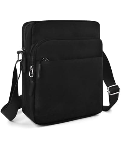 Image of BROTOU Large Unisex Crossbody Shoulder Bag, Waterproof Chest Bag with Wide Adjustable Strap, Casual Chest Sling Bag, Travel Hiking Daypack (Black)