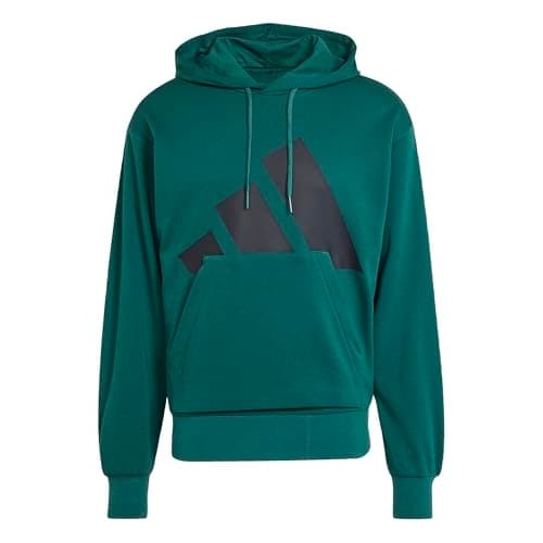 Image of adidas Men's ESSENTIALS BIG LOGO FRENCH TERRY HOODIE, collegiate green/black, S
