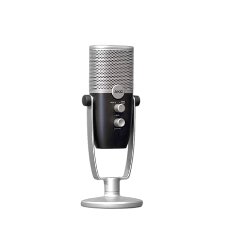 Image of AKG Pro Audio Ara Professional USB-C Condenser Microphone, Dual Pattern Audio Capture Modes for Podcasting, Video Blogging, Gaming and Streaming, Blue & Silver