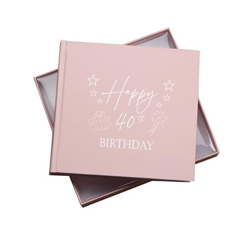 Image of 40th Birthday Pink Photo Album, 50 Photos 4"x6", Present Design, 18.5cm x 19.5cm
