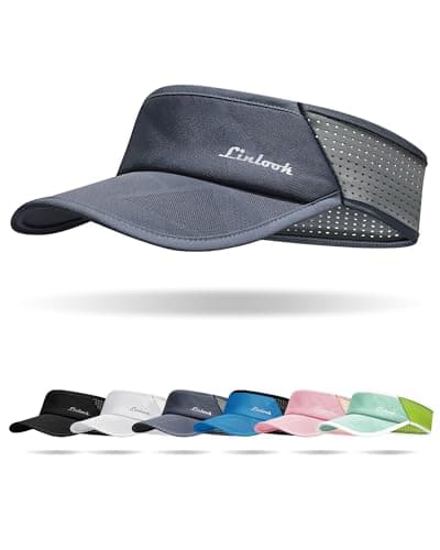 Image of Linlook Sports Sun Visor for Men & Women Breathable Mesh, Stretchy Foldable Cooling Visor Hat for Running, Golf, Tennis, Hiking Grey