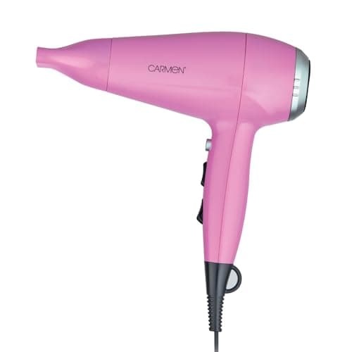 Image of Carmen Hair Dryer with Concentrator Nozzle, Three Heat Settings, 2 Speed Settings, 2200W, Pink, C81247PNK