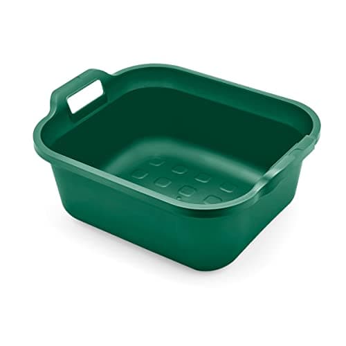 Image of Addis Eco Made from 100 Percent Recycled Plastic Washing up Bowl with Twin Handle, Eco Green, 10 Litre