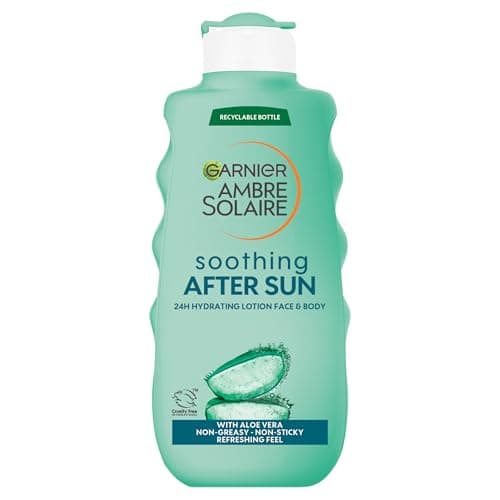 Image of Garnier Ambre Solaire After Sun Lotion Moisturizing Soothing Sun Cream, With Naturally Derived Aloe Vera, Instant Cooling Effect, Upto 24HR Hydration, 175ml