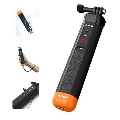 Image of Floating Bluetooth Remote Hand Grip for GoPro Hero 13 12 11 10 9 8 Black, Waterproof Portable Vlog Selfie Stick, Pole Monopod Handle Mount Accessory for Go Pro Underwater Snorkeling & Water Sports