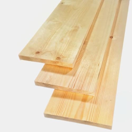 Image of 1 Solid Pine Timber Boards – Smooth Planed Square Edge Wood Planks, 18mm Thick x 165mm Wide, 90cm Length – Pine Wood for DIY, Fencing, Carpentry, Shelving,and Craft Projects (1, 90cm)