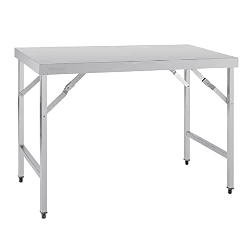 Image of Vogue Stainless Steel Folding Table 1200mm, Polished Stainless Steel Table, Size: 900(H) x 1200(W) x 600(D)mm, Indoor & Outdoor Use, CB905