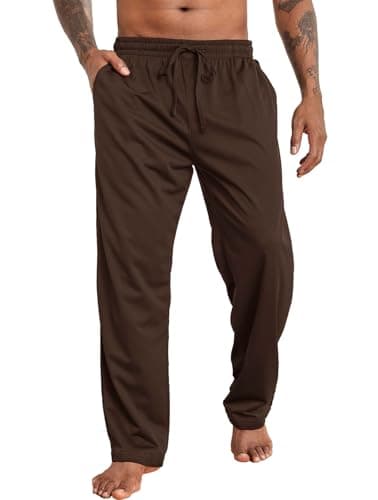 Image of Halfword Joggers Men Sweatpants Casual Trousers Bottoms Loose Fit Jogging Track Lounge Pants Pockets Training Gym Running Brown M