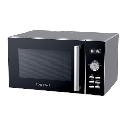Image of Statesman 30L 900W Stainless Steel Digital Combination Microwave Grill & Air Frying with Stainless Steel Interior - 6 Power Levels, 10 Auto Cooking Programmes, 95 Minute Timer