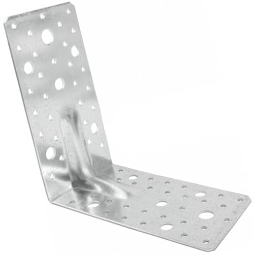 Image of Angle Bracket Heavy Duty 2.5mm Galvanised Steel Metal Corner Braces for Joining, Bracing, and Reinforcing Pack of: 1 Size: 150x150x65x2.5mm