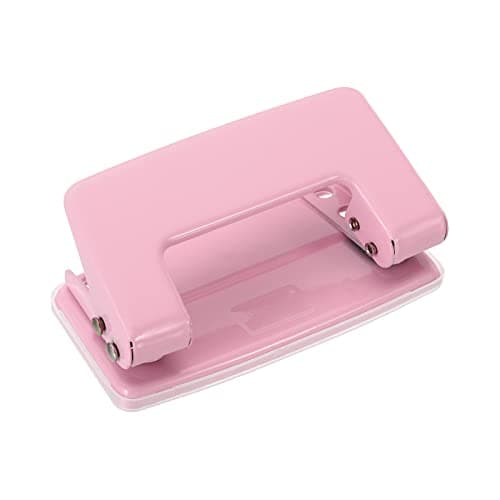 Image of PATIKIL 1/4" 2 Hole Paper Punch, Metal Hole Puncher 8 Sheet Punch Capacity Hole Punch for Office and Home Supplies, Pink
