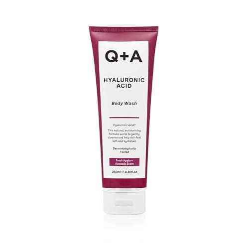 Image of Q+A Hyaluronic Acid Body Wash (250ml), Nourishing Body Care, Sensitive Shower Gel, Gel Cleanser for Sensitive Skin, Deep Moisture with Saccharide Isomerate, Fresh Apple & Avocado Scent