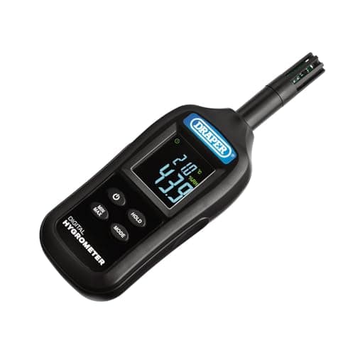 Image of Draper 12444 Handheld Digital Hygrometer - Humidity and Temperature Meter, 0-100% RH and -20 to +70℃