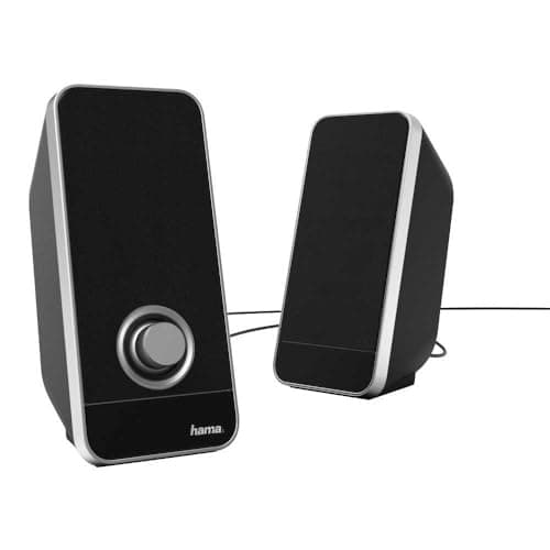Image of Hama Sonic LS-206 Dual PC Speakers | 2.0 Speakers for Computers and Notebooks | Power Supply via USB Port | Black