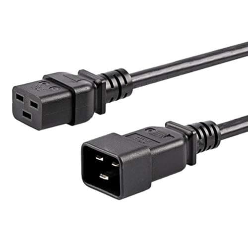 Image of StarTech.com 10 ft Heavy Duty 14 AWG Computer Power Cord - C19 to C20 - 14 AWG Power Cable - IEC 320 C19 to IEC 320 C20 Extension Cord, Black