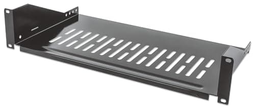 Image of Intellinet 19 Inch Cantilever Shelf, 2U, 2-Point Front Mount, 250 mm Depth, Black