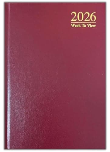 Image of PaulStore 2026 A4 | A5 | A6 Diary Week to View | Page A Day | Desk Diary | Hard Backed For Home And Office Use (Red, A4 Week To View)