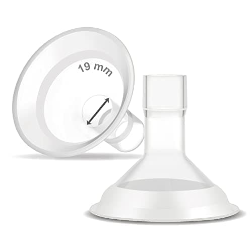 Image of Maymom MyFit Comfy Series 19 mm Two-Piece Design Breastshield Compatible with Medela Breast Pumps; Not Original Medela Pump Parts; Replace Medela Shields; Fit MaxFlow Flex Connector; 2pc