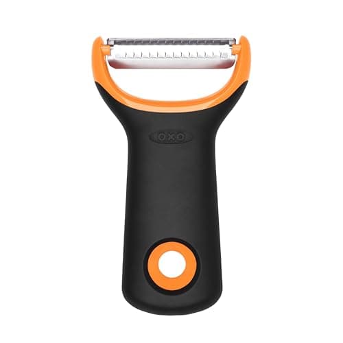 Image of OXO Good Grips Julienne Prep Peeler – Sharp Stainless Steel Blades for Vegetables – Compact Y-Shaped Design – Non-Slip Handle – Rustproof & Dishwasher Safe – Easy Julienne Slicer