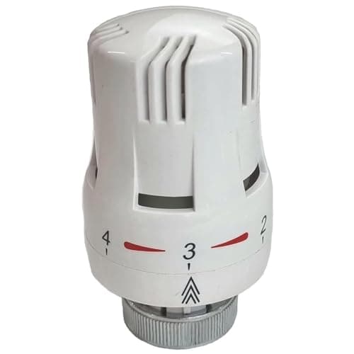 Image of White Radiator Thermostatic TRV Valve Head Replacement M30 x 1.5 Universal for All Manufacturers