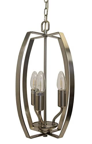 Image of Impex Alexis 3 Light Antique Brass Wire Frame Pendant Ceiling Light