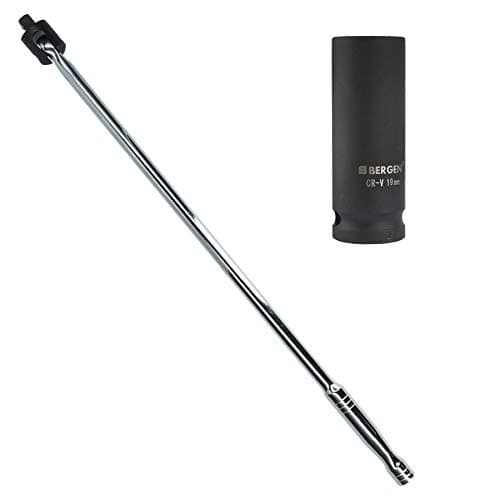 Image of AB Tools 19mm Car Wheel Nut Remover Socket with 1/2" Drive 24" Breaker Power Bar