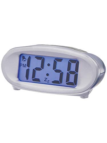 Image of Acctim 14197 Eclipse Solar Dual Power Alarm Clock Silver (Silver)