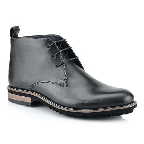 Image of Silver Street London Men's Ludgate Leather Fashionable Chukka Boot, Black, 7