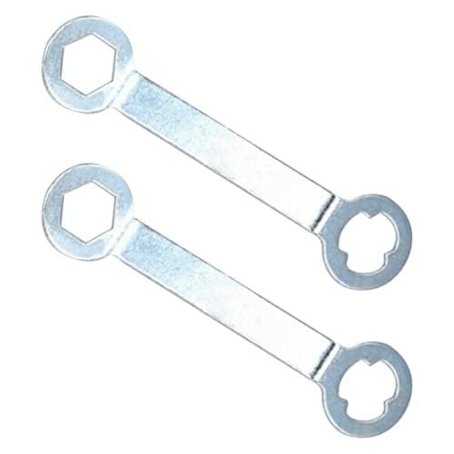Image of FYHJNC Metal Football Boot Stud Wrench - 2 PCS Football Studs Spanner Steel Track Spikes Wrench, Rugby Stud Key Replacement Tool for M5 Soccer Shoes, Football and Rugby Shoes (Silver)