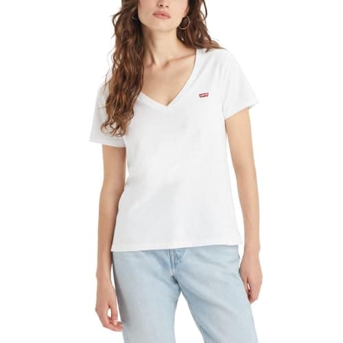 Image of Levi's Women's Perfect V-Neck T-Shirt, White +, XS