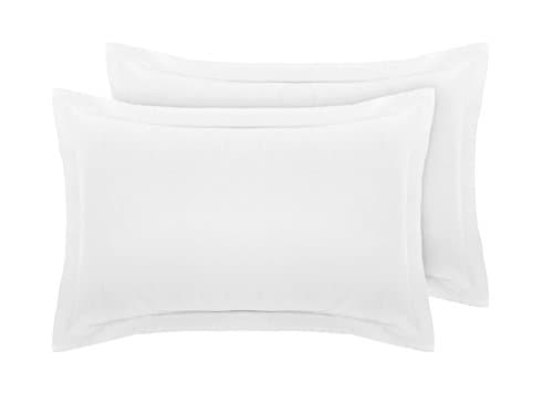 Image of Divine Textiles Pillow Cases Easy Care Non Iron Percale 18 Colours, Pair Of Oxford Pillow Cases - White