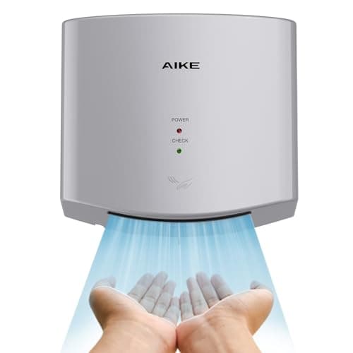 Image of AIKE Air Wiper Compact Hand Dryer, High-Speed Drying, 1400W 220V, Plug & Go, Paperless Touchless for Public Bathroom, AK2630S (Silver)