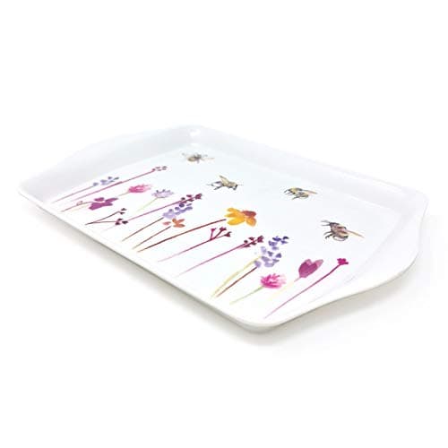 Image of Busy Bees Floral Small Serving Tray by The Jennifer Rose Gallery
