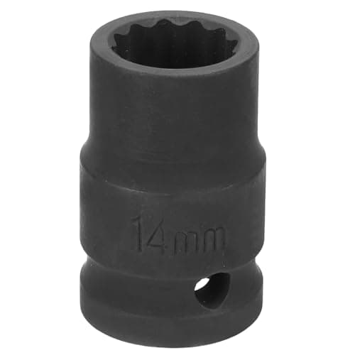 Image of sourcing map 12-Point Impact Socket 1/2 Inch Drive 14mm Metric Cr-V Shallow Impact Socket Nut Driver Wrench for Auto Repair