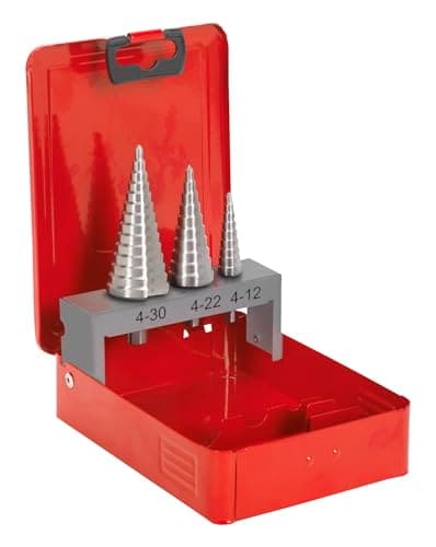 Image of Sealey AK4733 3pc Double Flute HSS M2 Step Drill Bit Set