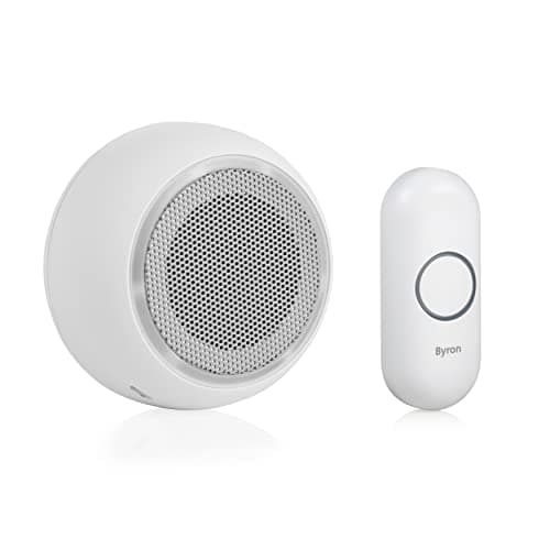 Image of Byron Wireless Portable Doorbell Set, 175 m Range, 8 Melodies, Visual Alert System