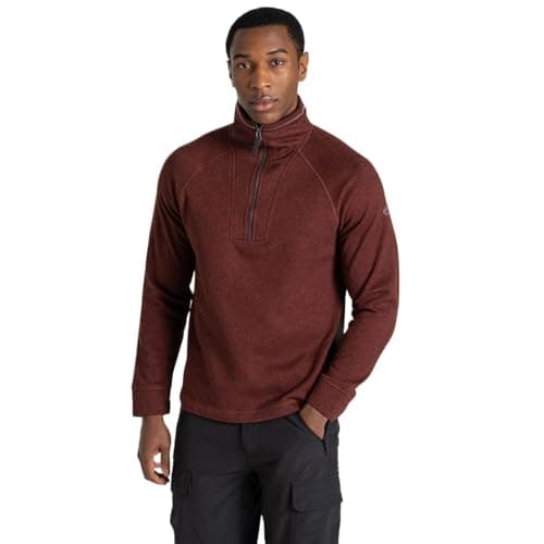 Image of Craghoppers Mens Wole Quarter Zip Fleece Top (S) (Axinite Red Marl)