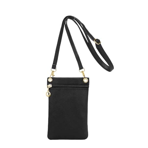 Image of Aucuu 7 inch Small Phone Bag, Crossbody Bag, Leather Cellphone Bags, Mini Shoulder Purse, Small Shoulder Bag with Adjustable Removable Strap & Multiple Compartments for Travel, Work, Shopping