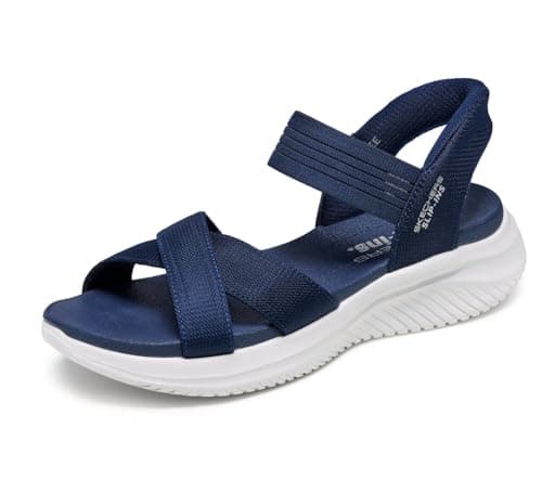 Image of Skechers Women's Ultra Flex 3.0-Never Nice Hands Free Slip-ins Sandals, navy, 7 UK