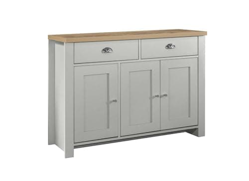 Image of Birlea Highgate 3 Door 2 Drawer Sideboard Grey & Oak Effect