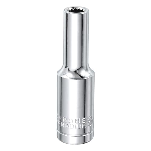Image of sourcing map 12 Points Metric Deep Socket 1/2" Drive 8mm Impact Socket Cr-V Steel Chrome Plating Flip Sleeve Nut Driver Wrench for Home Auto Nuts Bolts Repair