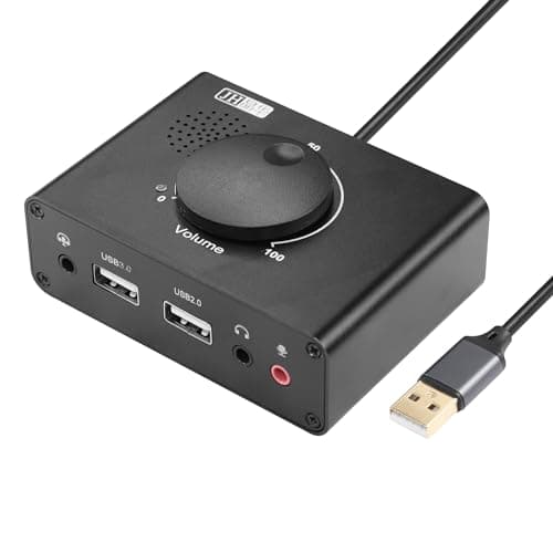 Image of CERRXIANR External Sound Card with Volume Control, USB3.0 Audio Adapter with 3.5mm Interface & USB Interface for PC Laptop Desktop, Mac, Keyboard, Headphones, Amplifier, Microphone