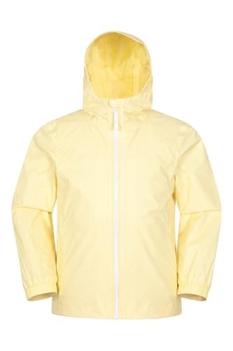 Image of Mountain Warehouse Torrent Kids Waterproof Rain Jacket - Taped Seams Raincoat, Lightweight, Breathable, Girls & Boys Rainwear -For Autumn, Winter, Wet Weather Yellow Kids Size 11-12 Years