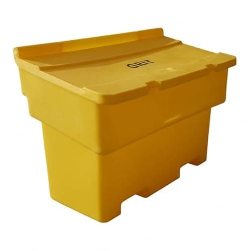 Image of BiGDUG Essentials Salt Grit Bin - Heavy Duty Stackable Salt & Grit Storage Box - 200L Capacity Yellow - 1020W x 520D x 720H mm (1 Box)