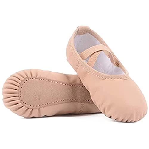 Image of TETSUO Girls Ballet Slippers, Ballerina Shoes Dance Flats for Kids, Toddlers Dancing, Yoga Soft Gymnastic Light Pink